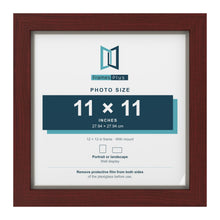 Mahogany 12 x 12 inch picture frame with a Dawn Grey mount for an 11 x 11 inch photo