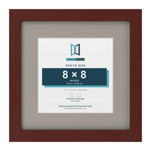 Mahogany 12 x 12 inch picture frame with a Dawn Grey mount for an 8 x 8 inch photo