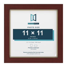 Mahogany 12 x 12 inch picture frame with an ivory mount for an 11 x 11 inch photo