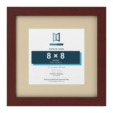 Mahogany 12 x 12 inch picture frame with an ivory mount for an 8 x 8 inch photo