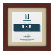Mahogany 12 x 12 inch picture frame with an ivory mount for a 9 x 9 inch photo