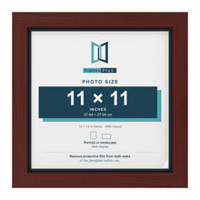 Mahogany 12 x 12 inch picture frame with a Pacific Blue mount for an 11 x 11 inch photo