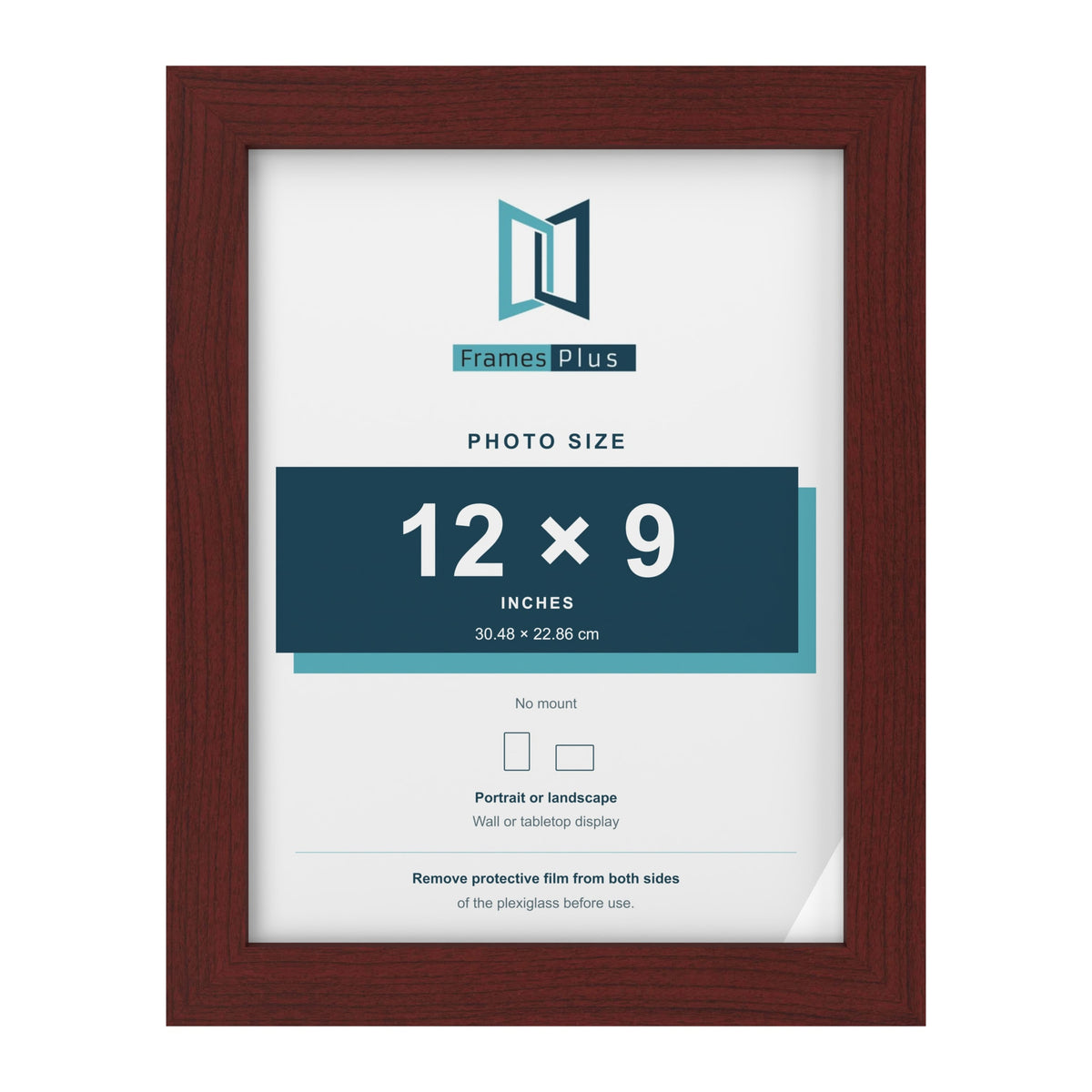 Mahogany picture frame for a 12 x 9 inch photo