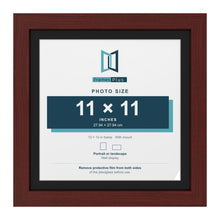 Mahogany 13 x 13 inch picture frame with a black mount for an 11 x 11 inch photo