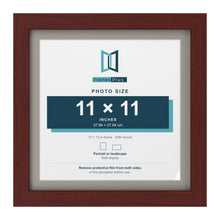 Mahogany 13 x 13 inch picture frame with a Dawn Grey mount for an 11 x 11 inch photo