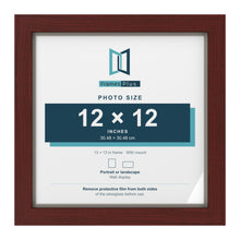 Mahogany 13 x 13 inch picture frame with a Dawn Grey mount for a 12 x 12 inch photo