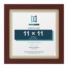 Mahogany 13 x 13 inch picture frame with an ivory mount for an 11 x 11 inch photo