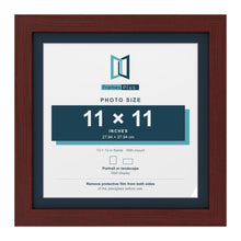 Mahogany 13 x 13 inch picture frame with a Pacific Blue mount for an 11 x 11 inch photo