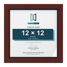 Mahogany 13 x 13 inch picture frame with a Pacific Blue mount for a 12 x 12 inch photo