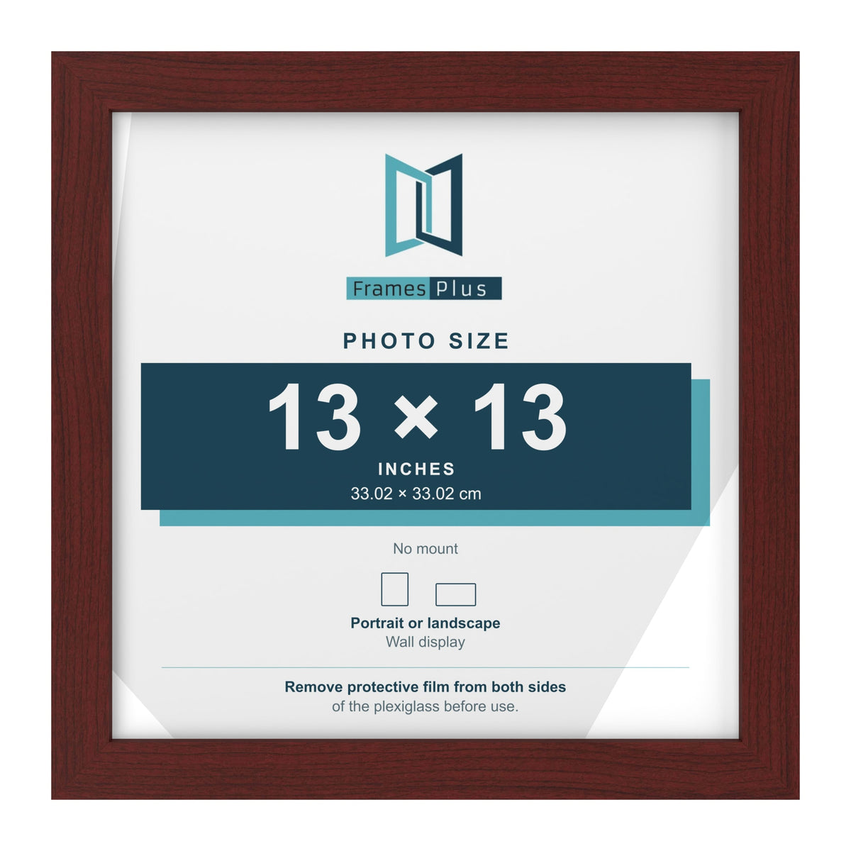 Mahogany picture frame for a 13 x 13 inch photo