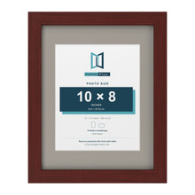 Mahogany 14 x 11 inch picture frame with a Dawn Grey mount for a 10 x 8 inch photo