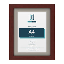 Mahogany 14 x 11 inch picture frame with a Dawn Grey mount for an A4 photo