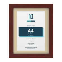 Mahogany 14 x 11 inch picture frame with an ivory mount for an A4 photo