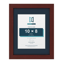 Mahogany 14 x 11 inch picture frame with a Pacific Blue mount for a 10 x 8 inch photo