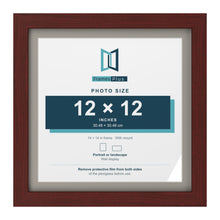 Mahogany 14 x 14 inch picture frame with a Dawn Grey mount for a 12 x 12 inch photo
