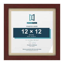 Mahogany 14 x 14 inch picture frame with an ivory mount for a 12 x 12 inch photo