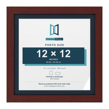 Mahogany 14 x 14 inch picture frame with a Pacific Blue mount for a 12 x 12 inch photo