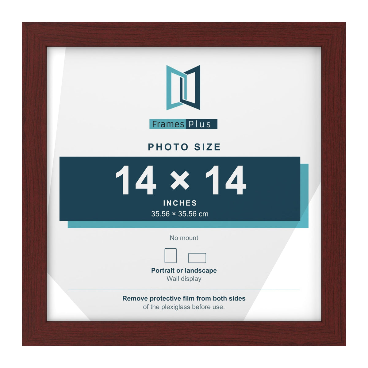 Mahogany picture frame for a 14 x 14 inch photo