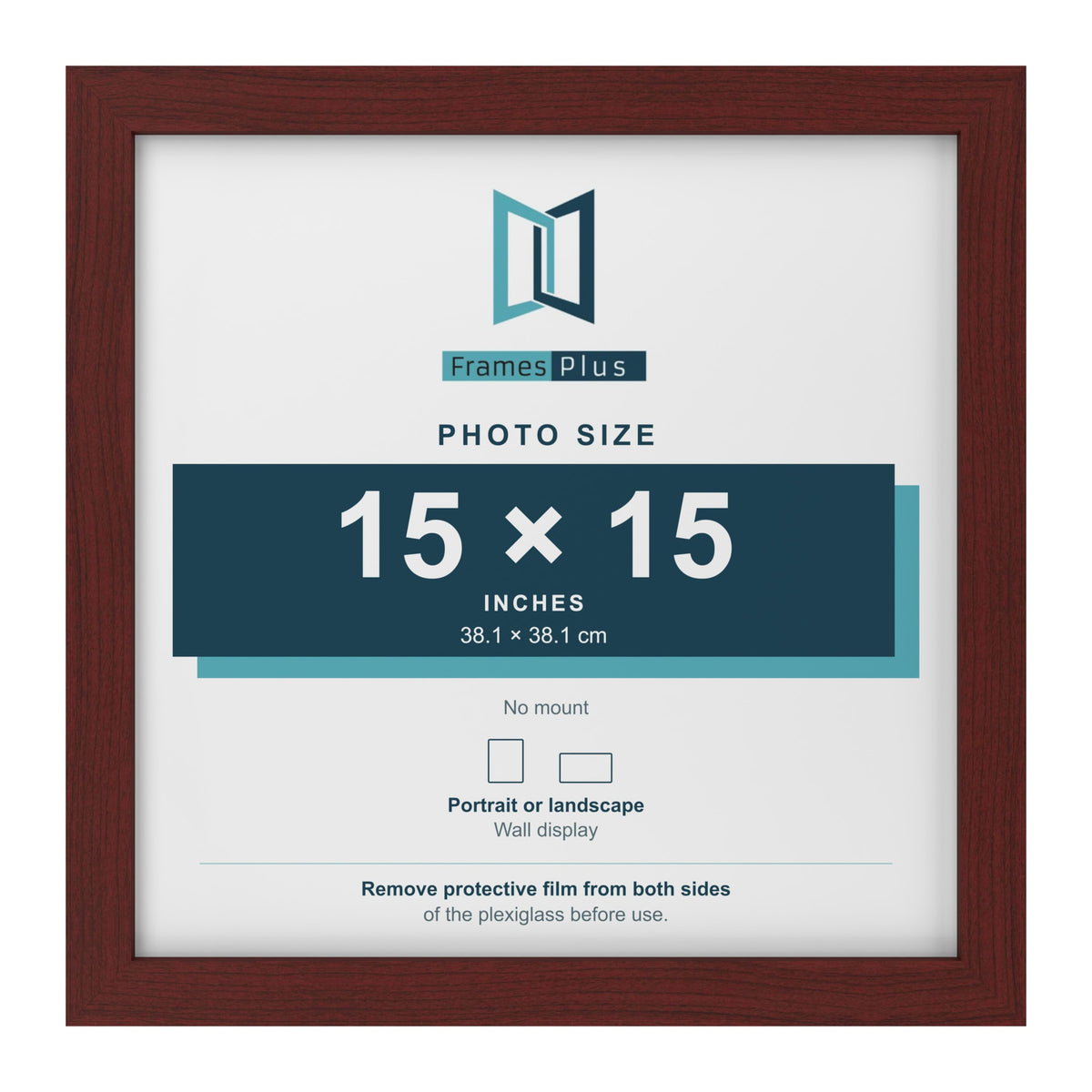 Mahogany picture frame for a 15 x 15 inch photo