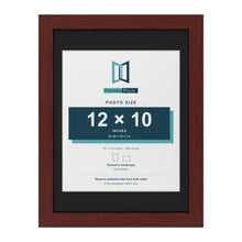Mahogany 16 x 12 inch picture frame with a black mount for a 12 x 10 inch photo