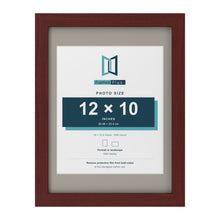 Mahogany 16 x 12 inch picture frame with a Dawn Grey mount for a 12 x 10 inch photo