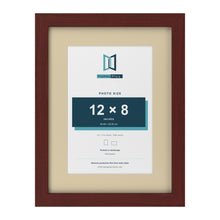 Mahogany 16 x 12 inch picture frame with an ivory mount for a 12 x 8 inch photo