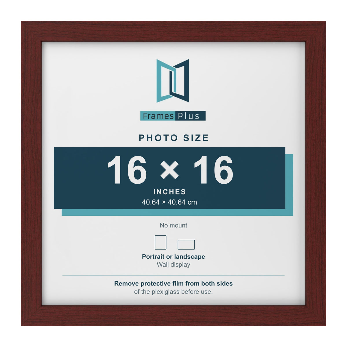 Mahogany picture frame for a 16 x 16 inch photo