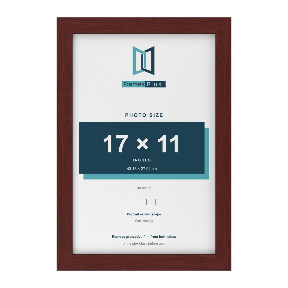 Mahogany picture frame for a 17 x 11 inch photo