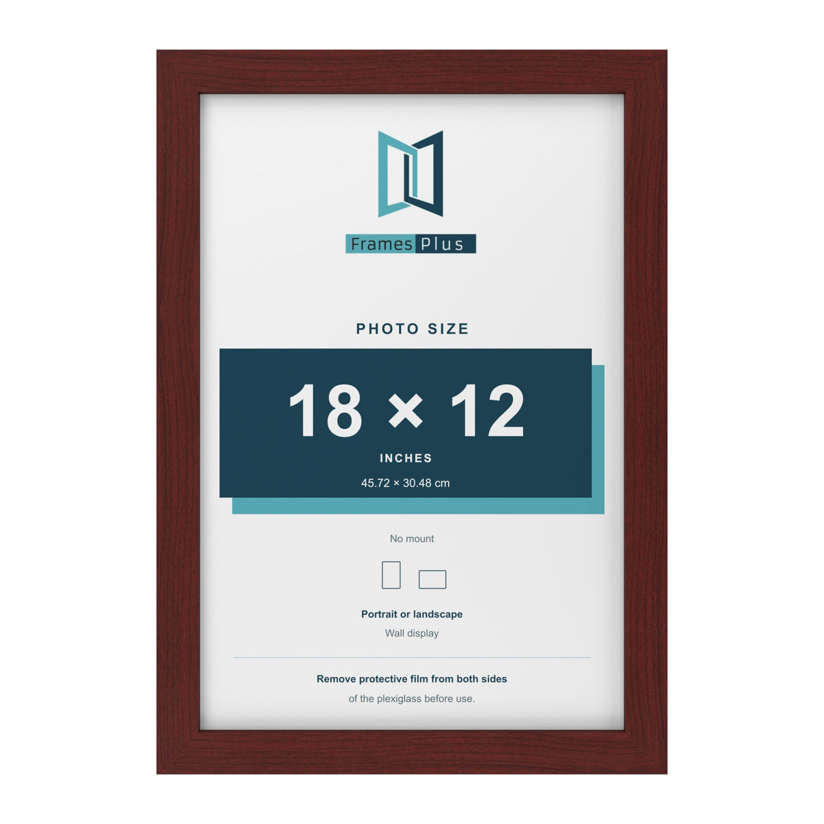 Mahogany picture frame for a 18 x 12 inch photo