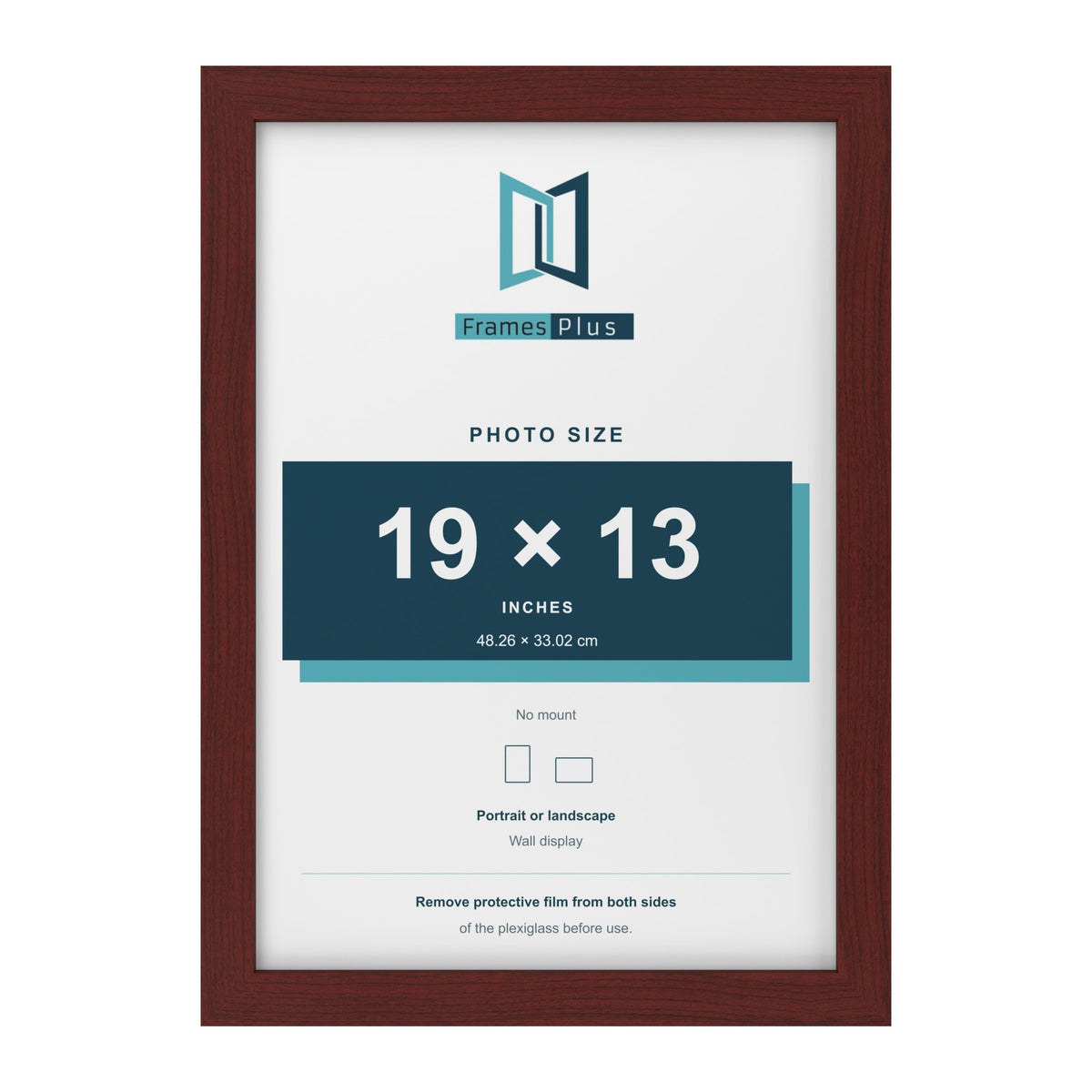 Mahogany picture frame for a 19 x 13 inch photo