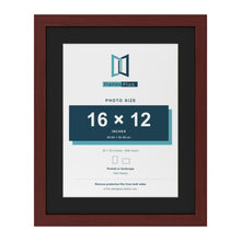 Mahogany 20 x 16 inch picture frame with a black mount for a 16 x 12 inch photo