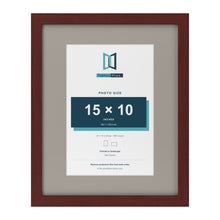 Mahogany 20 x 16 inch picture frame with a Dawn Grey mount for a 15 x 10 inch photo