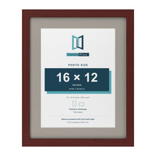 Mahogany 20 x 16 inch picture frame with a Dawn Grey mount for a 16 x 12 inch photo
