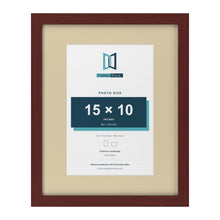Mahogany 20 x 16 inch picture frame with an ivory mount for a 15 x 10 inch photo