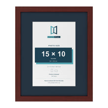 Mahogany 20 x 16 inch picture frame with a Pacific Blue mount for a 15 x 10 inch photo
