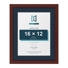 Mahogany 20 x 16 inch picture frame with a Pacific Blue mount for a 16 x 12 inch photo