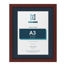 Mahogany 20 x 16 inch picture frame with a Pacific Blue mount for an A3 photo