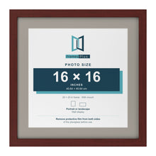 Mahogany 20 x 20 inch picture frame with a Dawn Grey mount for a 16 x 16 inch photo