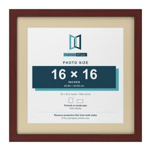 Mahogany 20 x 20 inch picture frame with an ivory mount for a 16 x 16 inch photo