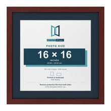 Mahogany 20 x 20 inch picture frame with a Pacific Blue mount for a 16 x 16 inch photo