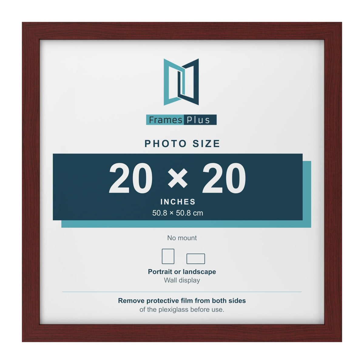Mahogany picture frame for a 20 x 20 inch photo