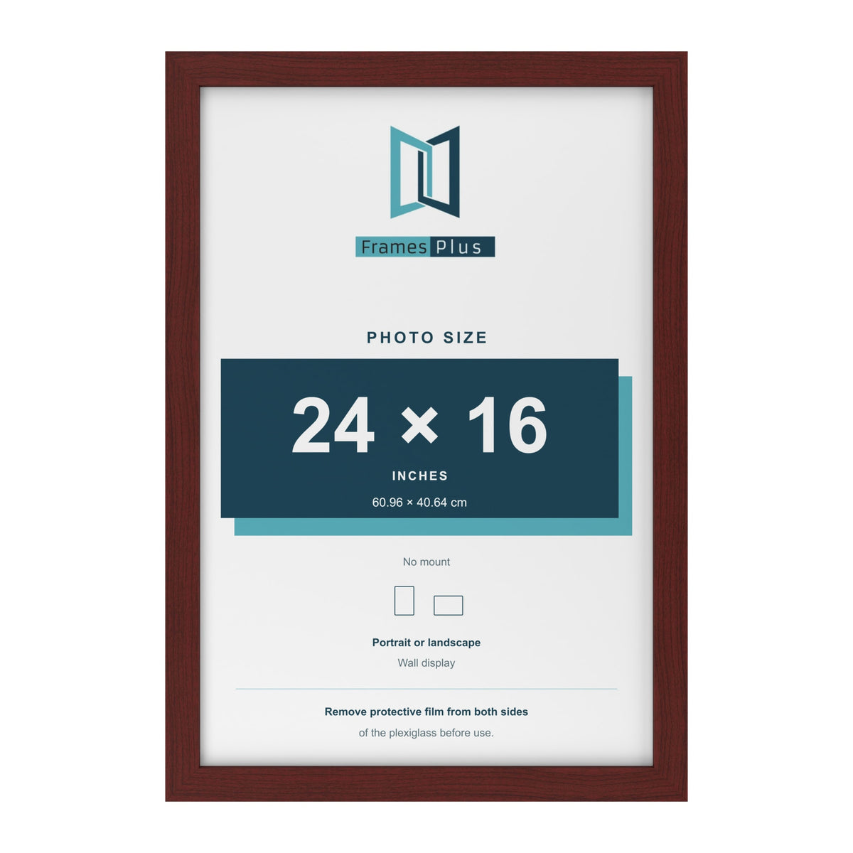 Mahogany picture frame for a 24 x 16 inch photo