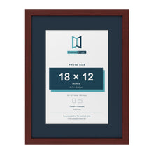 Mahogany 24 x 18 inch picture frame with a Pacific Blue mount for an 18 x 12 inch photo