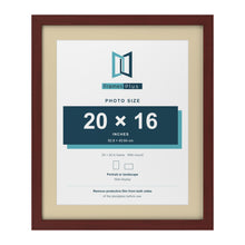 Mahogany 24 x 20 inch picture frame with an ivory mount for a 20 x 16 inch photo