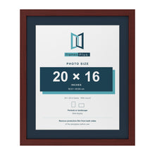 Mahogany 24 x 20 inch picture frame with a Pacific Blue mount for a 20 x 16 inch photo