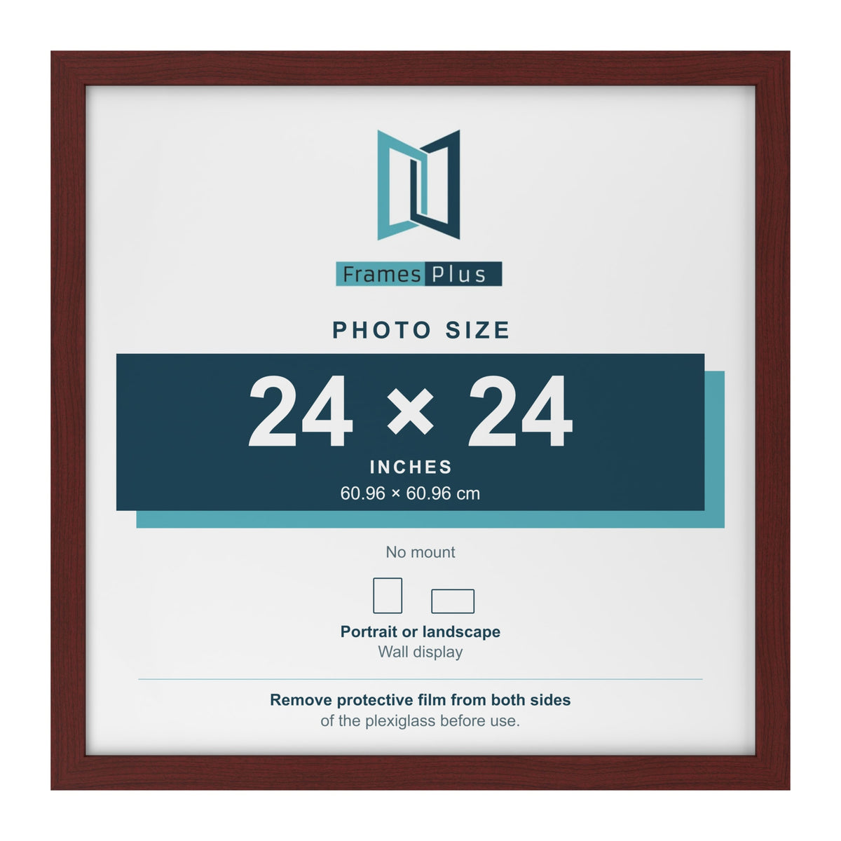 Mahogany picture frame for a 24 x 24 inch photo