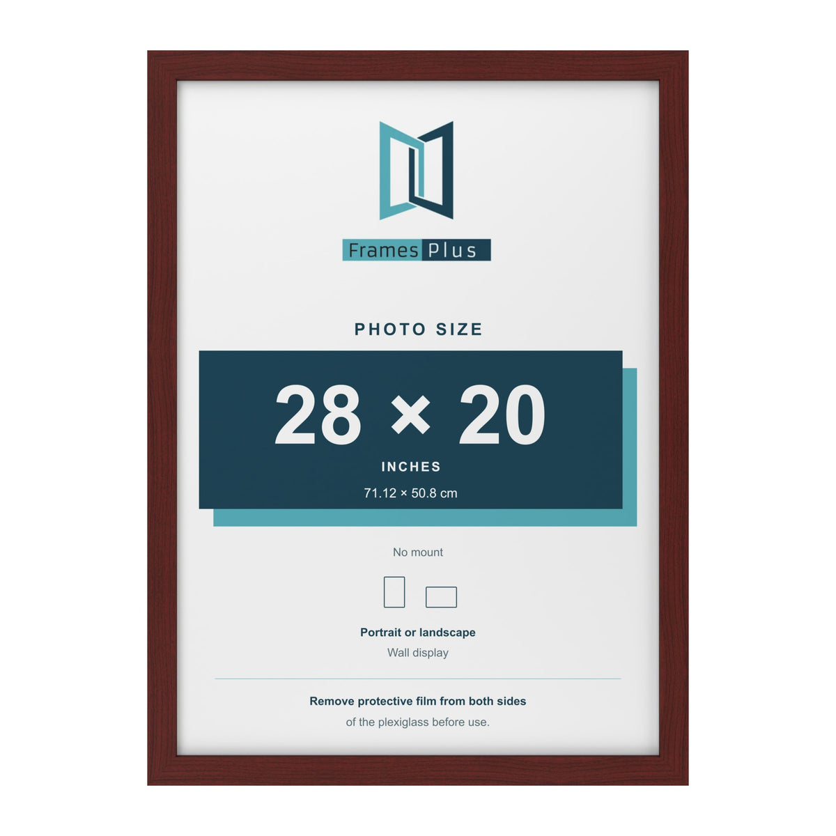 Mahogany picture frame for a 28 x 20 inch photo