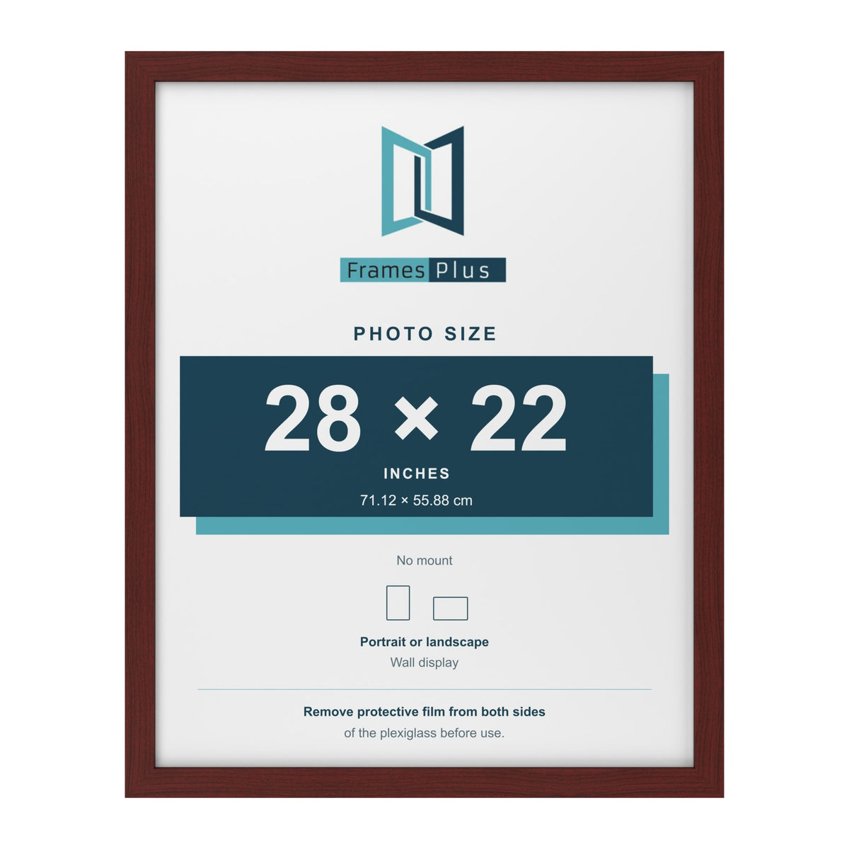 Mahogany picture frame for a 28 x 22 inch photo