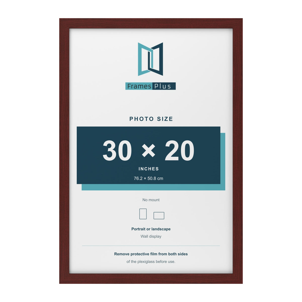 Mahogany picture frame for a 30 x 20 inch photo