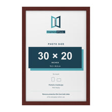 Mahogany picture frame for a 30 x 20 inch photo